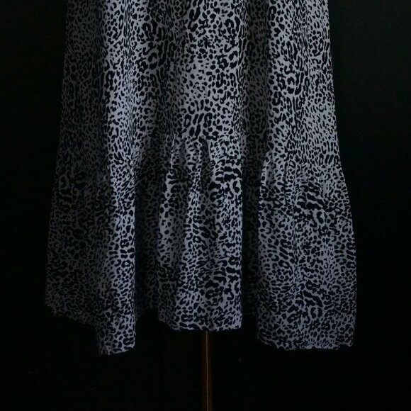 Zara | Animal Print Long Sleeve Midi Dress in Black & White - Picture 6 of 7